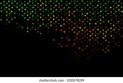 Dark Green, Yellow vector abstract colorful background, which consist of triangles. Pattern with colored triangles on white background.