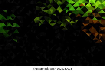 Dark Green, Yellow vector abstract mosaic pattern. Shining illustration, which consist of triangles. The elegant pattern can be used as part of a brand book.