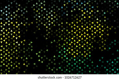 Dark Green, Yellow vector abstract colorful background, which consist of triangles. Pattern with colored triangles on white background.
