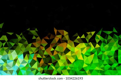 Dark Green, Yellow vector abstract mosaic background. Creative geometric illustration in Origami style with gradient. The best triangular design for your business.