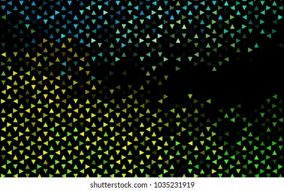 Dark Green, Yellow vector abstract colorful background, which consist of triangles. Pattern with colored triangles on white background.