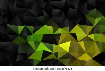 Dark Green, Yellow vector abstract mosaic background. A sample with polygonal shapes. Brand-new style for your business design.