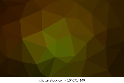 Dark Green, Yellow vector abstract textured polygonal background. Blurry triangle design. Pattern can be used for background.