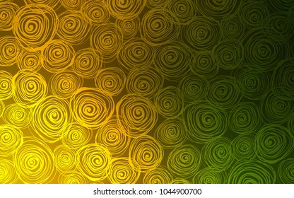Dark Green, Yellow vector abstract doodle template. Colorful illustration in doodle style with roses. A completely new design for your business.