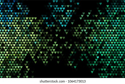 Dark Green, Yellow vector abstract small hearts on white background. Template for valentine day with sweet, romantic concept. Amazing pattern for your design, banner, leaflet.