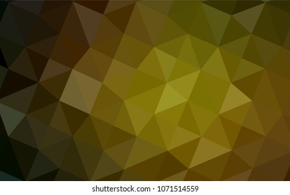 Dark Green, Yellow vector abstract polygonal template. Geometric illustration in Origami style with gradient.  Brand-new style for your business design.