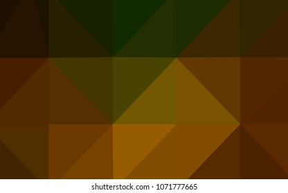 Dark Green, Yellow vector abstract mosaic background. Shining polygonal illustration, which consist of triangles. The best triangular design for your business.