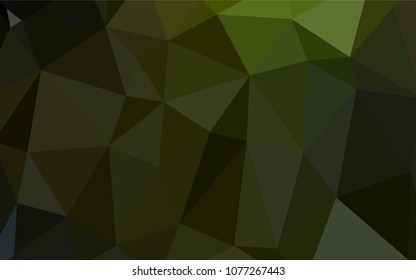 Dark Green, Yellow vector abstract polygonal background. Creative geometric illustration in Origami style with gradient. A completely new template for your business design.