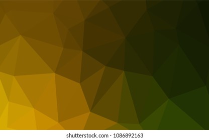 Dark Green, Yellow vector abstract polygonal template. Elegant bright polygonal illustration with gradient. That new template can be used for your brand book.