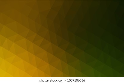 Dark Green, Yellow vector abstract polygonal pattern. A sample with polygonal shapes. Polygonal design for your web site.