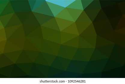 Dark Green, Yellow vector abstract polygonal template. Geometric illustration in Origami style with gradient.  A new texture for your design.