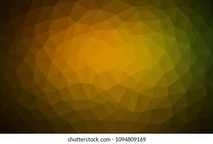 Dark Green, Yellow vector abstract mosaic background. Creative illustration in halftone style with triangles. Brand new design for your business.