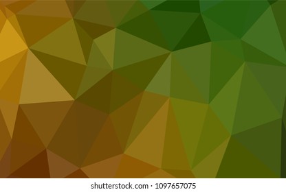 Dark Green, Yellow vector abstract mosaic pattern. Shining polygonal illustration, which consist of triangles. Textured pattern can be used for background.