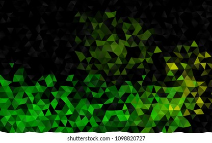 Dark Green, Yellow vector abstract polygonal pattern. A completely new color illustration in a vague style. Brand new design for your business.