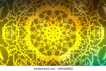 Dark Green, Yellow vector abstract doodle pattern. Decorative shining childish illustration with doodles on abstract template. A completely new design for your business.