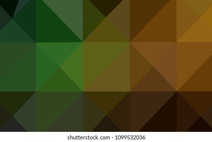 Dark Green, Yellow vector abstract mosaic pattern. Geometric illustration in Origami style with gradient.  That pattern can be used as a part of a brand book.