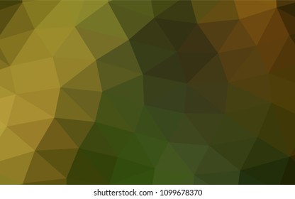 Dark Green, Yellow vector abstract polygonal pattern. Glitter abstract illustration with an elegant design. The template can be used as a background for cell phones.