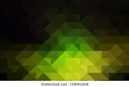 Dark Green, Yellow vector abstract mosaic pattern. Colorful abstract illustration with gradient. A completely new template for your business design.