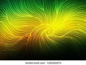 Dark Green, Yellow vector abstract doodle pattern. Creative illustration in blurred style with doodles and Zen tangles. The template can be used as a background for cell phones.