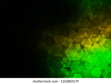 Dark Green, Yellow vector abstract polygonal background. Creative geometric illustration in Origami style with gradient. hexagonal pattern for your business design.