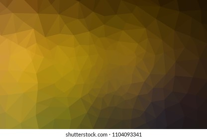 Dark Green, Yellow vector abstract mosaic background. Glitter abstract illustration with an elegant triangles. Triangular pattern for your design.
