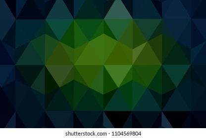 Dark Green, Yellow vector abstract mosaic background. Creative illustration in halftone style with triangles. Textured pattern for your backgrounds.