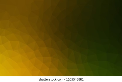 Dark Green, Yellow vector abstract mosaic background. A sample with polygonal shapes. Template for cell phone's backgrounds.
