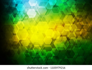 Dark Green, Yellow vector abstract polygonal pattern. Creative illustration in halftone style with gradient. A completely new template for your business design.