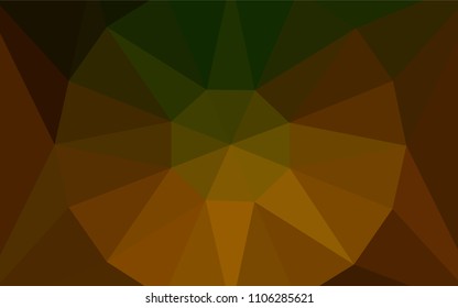 Dark Green, Yellow vector abstract mosaic background with a diamond. Illustration in abstract style with triangles. A completely new design for your leaflet.