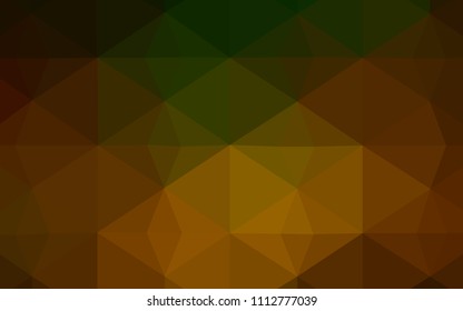 Dark Green, Yellow vector abstract polygonal background. Glitter abstract illustration with an elegant triangles. Brand new design for your business.