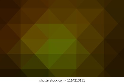 Dark Green, Yellow vector abstract polygonal background. Glitter abstract illustration with an elegant triangles. A completely new design for your leaflet.