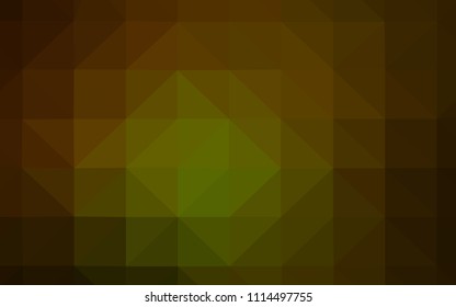 Dark Green, Yellow vector abstract polygonal template. A completely new color illustration in a polygonal style. Polygonal design for your web site.