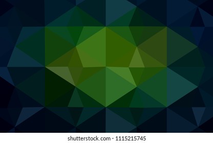 Dark Green, Yellow vector abstract mosaic pattern. Glitter abstract illustration with an elegant triangles. A completely new design for your leaflet.