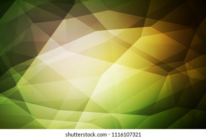 Dark Green, Yellow vector abstract mosaic backdrop. Creative illustration in halftone style with triangles. New template for your brand book.