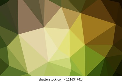 Dark Green, Yellow vector abstract polygonal pattern. Shining polygonal illustration, which consist of triangles. A completely new design for your leaflet.