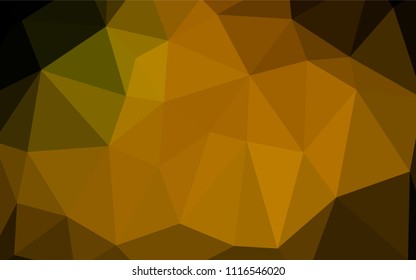 Dark Green, Yellow vector abstract mosaic backdrop. Polygonal abstract illustration with gradient. Brand-new style for your business design.