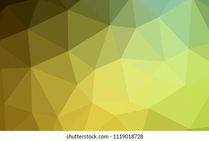 Dark Green, Yellow vector abstract mosaic backdrop. Shining colorful illustration with triangles. Polygonal design for your web site.