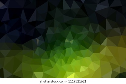 Dark Green, Yellow vector abstract mosaic backdrop. A sample with polygonal shapes. Completely new template for your banner.