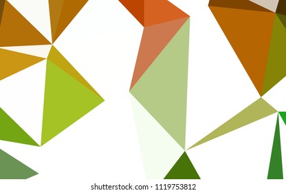 Dark Green, Yellow vector abstract polygonal template. Colorful illustration in polygonal style with gradient. Best triangular design for your business.
