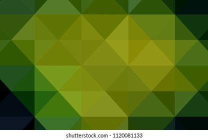 Dark Green, Yellow vector abstract mosaic pattern. Colorful illustration in abstract style with triangles. Pattern for a brand book's backdrop.
