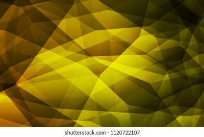 Dark Green, Yellow vector abstract mosaic backdrop. Colorful illustration in abstract style with triangles. Best triangular design for your business.