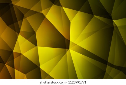 Dark Green, Yellow vector abstract mosaic pattern. Glitter abstract illustration with an elegant triangles. A completely new design for your leaflet.