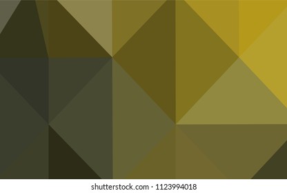 Dark Green, Yellow vector abstract mosaic backdrop. A sample with polygonal shapes. Brand-new design for your business.