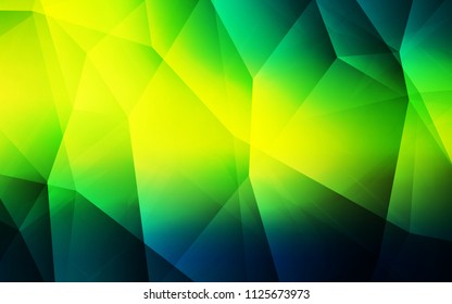Dark Green, Yellow vector abstract polygonal pattern. Colorful abstract illustration with triangles. Brand new design for your business.