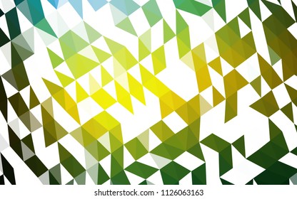 Dark Green, Yellow vector abstract mosaic template. Modern geometrical abstract illustration with gradient. The textured pattern can be used for background.