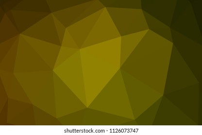 Dark Green, Yellow vector abstract mosaic background. Triangular geometric sample with gradient.  Textured pattern for your backgrounds.