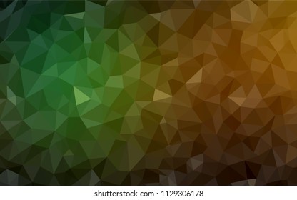Dark Green, Yellow vector abstract polygonal pattern. Modern abstract illustration with triangles. Pattern for a brand book's backdrop.