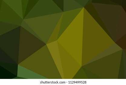 Dark Green, Yellow vector abstract polygonal background. Creative geometric illustration in Origami style with gradient. The template for cell phone's backgrounds.