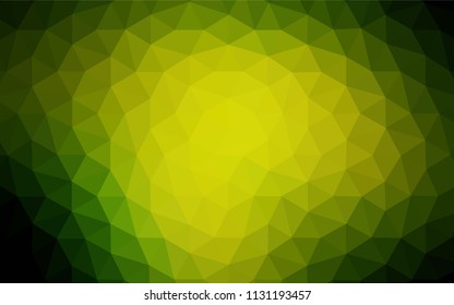 Dark Green, Yellow vector abstract mosaic backdrop. Colorful illustration in polygonal style with gradient. Polygonal design for your web site.