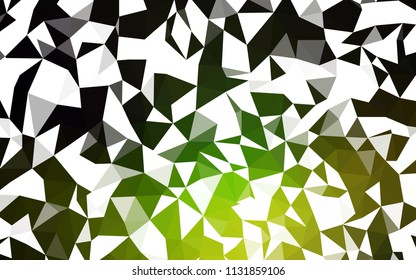 Dark Green, Yellow vector abstract polygonal pattern. Triangular geometric sample with gradient.  Completely new template for your banner.